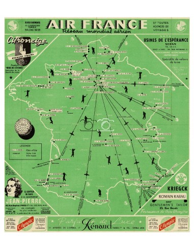 CARTE des GOLFS de FRANCE 1948-POSTER/REPRODUCTION d1 CARTE prix pour 