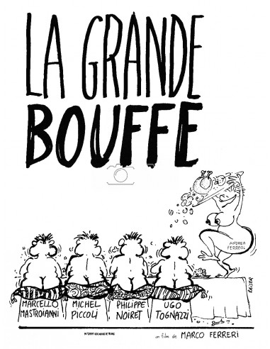 FILM LA GRANDE BOUFFE N&B Rdnb-POSTER/REPRODUCTION d1 AFFICHE VINTAGE l'évolution des habitudes 