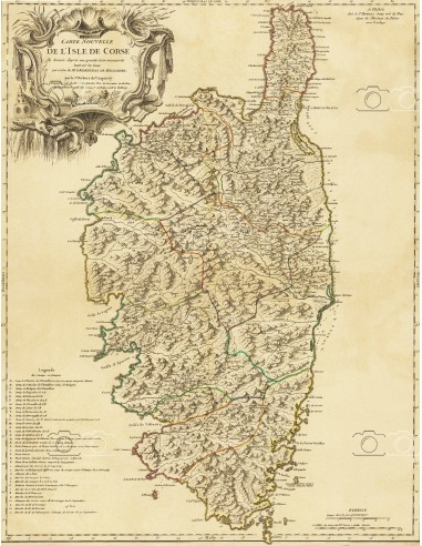 La CORSE vers 1700 Modèle 1 - POSTER d1 CARTE ANCIENNE 2023