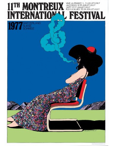 FESTIVAL de JAZZ MONTREUX 1977 Milton GLASER - RARE AFFICHE OFFICIELLE ORIGINALE 70x100cm Découvrez la collection