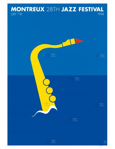 FESTIVAL de JAZZ MONTREUX 1994 Per ARNOLDI - BELLE AFFICHE OFFICIELLE ORIGINALE 70x100cm Comment ça marche