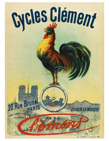 VéLO CYCLES CléMENT Rfjg-POSTER/REPRODUCTION d1 AFFICHE VINTAGE la chaussure