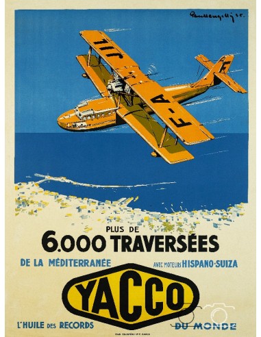 HUILES YACCO, AVIATION, HISPANO SUIZA-POSTER/REPRODUCTION d1 AFFICHE VINTAGE Vous souhaitez 